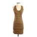 Shein Casual Dress - Bodycon: Brown Print Dresses - Women's Size 4