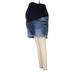 Liz Lange Maternity for Target Denim Shorts: Blue Solid Bottoms - Women's Size Medium Maternity - Sandwash