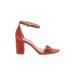 Sam Edelman Sandals: Red Print Shoes - Women's Size 9 1/2 - Open Toe