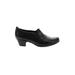 Rockport Flats: Slip-on Chunky Heel Classic Black Solid Shoes - Women's Size 7 1/2 - Round Toe