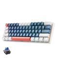 GAREGEAR K500 60% Wired RGB Gaming Keyboard, 61 Keys Compact Mechanical Keyboard w/Blue & White Mixed-Colored Keycaps, Clicky Blue Switch, Pro Driver Support (Blue Switch)