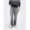 Straight-Jeans ONLY & SONS "ONSWEFT REGULAR WB 0021 TAI DNM NOOS", Herren, Gr. 31, Länge 34, blau (medium grau denim), Denim/Jeans, Obermaterial: 98% Baumwolle, 2% Elasthan, Abriebeffekte, casual, regular fit lang, Jeans, im 4-Pocket-Style