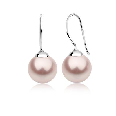 Paar Ohrhänger NENALINA "Hänger Basic Synthetische Perle 925 Silber", rosa, Ohrringe, Damen, OneSize, ohne Stein, Silber 925 (Sterlingsilber) Image