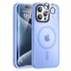 Vooii Strong Magnetic for iPhone 15 Pro Max Case, [Compatible with Magsafe] with Screen Protector and Camera Lens Protector, Slim Shockproof Matte Case for iPhone 15 Pro Max 6.7 inch - Blue