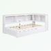 hanada Twin Size Daybed w/ Trundle, Storage Cabinets & USB Ports Wood in White | 37.6 H x 50.7 W x 86.3 D in | Wayfair Hada20234303