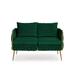 Everly Quinn Xayla 48" Upholstered Loveseat, Metal in Green | Wayfair BADA8B41DE9D469AA042E39DA80FD350