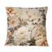 East Urban Home Vintage Florals VI - Plants Printed Throw Pillow Polyester/Polyfill blend in Brown/Green/White | 16 H x 16 W x 5 D in | Wayfair