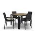 AllModern Lynna Square 4 - Person 40" Long Outdoor Dining Set Wood in Black/Brown/White | 40 W x 40 D in | Wayfair 1728DBD9546F4D4F99E09E2EE4DE9913