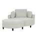 Accent Chair - Latitude Run® Modern Corduroy Upholstered Sofa w/ 1 Pillow & 1 Lumbar Pillow in White/Brown | 32.5 H x 51.2 W x 48.4 D in | Wayfair