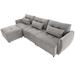 Gray Sectional - Latitude Run® 113.3" Convertible Sectional Sofa Couch 3-Seat L-Shaped Sofa w/ Movable Ottoman & USB Chenille | Wayfair
