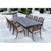 Canora Grey Sonoe Rectangular 10 - Person 120" Long Outdoor Dining Set w/ Cushions, Polyester in Black/Brown | 120 W x 46 D in | Wayfair