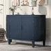 Red Barrel Studio® Accent Storage Cabinet Sideboard Wooden Cabinet Wood in Blue/Brown | 33.5 H x 47.2 W x 15.2 D in | Wayfair