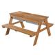 Table de pique-nique pour 4 enfants en bois teck avec 2 bacs