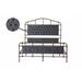 High Boad Platform Metal Bed with Soft Head Tail Center Support Legs, No Spring, Easy Assembly, No Noise, Wood Slat Support