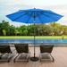 Patio Umbrella with Auto Tilt - 10FT Easy Crank Outdoor Umbrella by Pure Garden (Brilliant Blue)