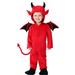 safuny Toddler Baby Boys Girls Halloween Cute Solid Color Cos Devil Tail Sharp Angle Hooded Jumpsuit Childs Clothes Playwear Long Sleeve Romper Jumpsuits Costume Red 3-4 Y