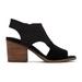 TOMS Women's Black Eliana Suede Heeled Sandals, Size 11