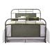 Industrial Metal Turned Spindles Vintage Queen Bed in Green