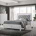 Transitional Wood King Panel Bed in White Finish