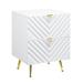 Contemporary High Gloss Finish Wooden 2-Drawers Nightstand