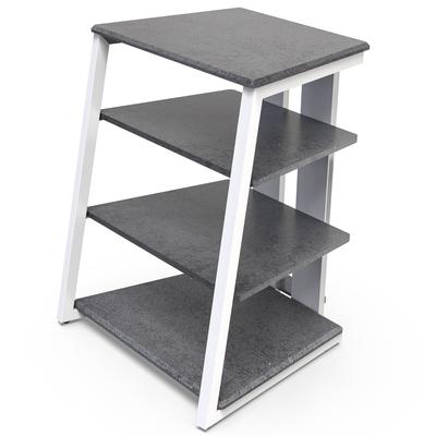 FITUEYES Design 4-Shelf Storage AV Media Stand Height-adjustable Wooden Corner Stand for PS4/ Record Player, Eiffel Series