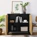 Thread Veneer Service Cabinet Sideboard with Adjustable Shelves