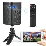 Bisofice Projector Portable Movie Lamp Support 100inches Display DPL Wireless Portable Media Movie Lamp Support Remote Theater Outdoor Display Built-in Remote 100inches Display Built-in Player 4K DPL