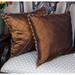 Blazing Needles 18-inch Beaded Satin Sheen Polyester Square Throw Pillows (Set of 2)