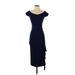 Nicole Miller Cocktail Dress - Sheath: Blue Solid Dresses - Women's Size 0