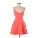 Elizabeth and James Casual Dress - Mini: Orange Solid Dresses - Women's Size 2