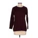 Ann Taylor Long Sleeve T-Shirt: Burgundy Tops - Women's Size Small