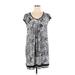 Ellen Tracy Casual Dress - Mini Scoop Neck Short sleeves: Silver Paisley Dresses - Women's Size X-Large - Print Wash