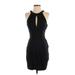 Catherine Malandrino Cocktail Dress - Party Keyhole Sleeveless: Black Print Dresses - Women's Size Small