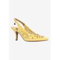 Wide Width Women's Vanani Pump by J. Renee in Patent Yellow (Size 9 W)