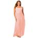 Plus Size Women's Stretch Knit Blouson Maxi Dress by Jessica London in Orange Stripe (Size 18/20)