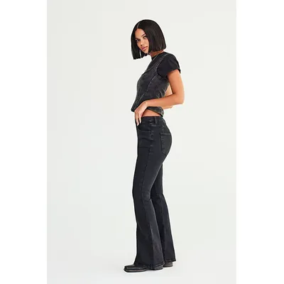 CRVY Infinite Stretch Pull-On Flare Jeans by We The Free at Free People in Skyfall, Size: Small