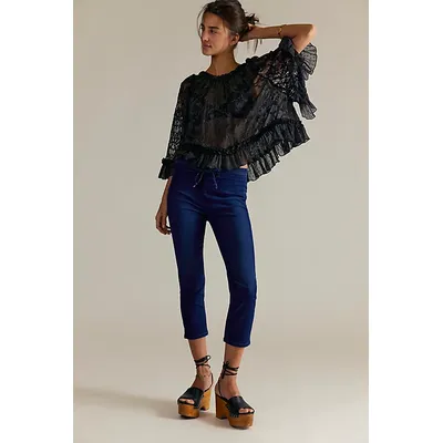 We The Free Knockout Mid-Rise Crop Jeans at Free People in Dark And Stormy, Size: XS
