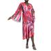 Plus Size Women's Flare Sleeve Wrap Dress by ELOQUII in Painter's Sunrise (Size 28)