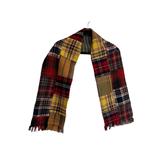 American Eagle Outfitters Accessories | American Eagle Plaid Patchwork Scarf Neck Warmer Multicolor Wool Blend Fringe | Color: Red/Yellow | Size: Os