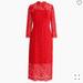 J. Crew Dresses | J Crew Lace Sheath Midi Dress | Color: Red | Size: 00