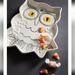 Anthropologie Dining | Anthropologie Francesca Kaye Halloween Magic Dessert Plate - Owl - White | Color: Black/White | Size: Os