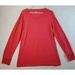 Carhartt Tops | Carhartt T Shirt Top Womens Size Large Red Polka Dot Knit Long Sleeve Round Neck | Color: Red | Size: L