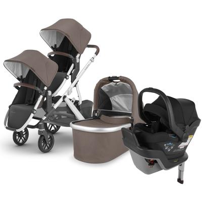 UPPAbaby VISTA V2 Double Stroller + MESA MAX Travel System Bundle with Rumble Seat V2+ - Theo / Jake