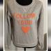 American Eagle Outfitters Tops | American Eagle Appliqued Sweatshirt "Follow Your Heart" Size Medium | Color: Gray | Size: M