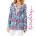 Lilly Pulitzer Tops | Lilly Pulitzer Westley Tunic Searulean Blue Rhode Island Reef Long Sleeve Xs | Color: Blue/Pink | Size: Xs