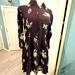 Free People Dresses | Free People Ruched Sleeve Black Floral Mini Dress Button Tunic Size Small | Color: Black/White | Size: S