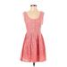 Jack. Casual Dress - A-Line Scoop Neck Sleeveless: Pink Print Dresses - Women's Size 4