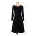 Ann Taylor LOFT Casual Dress - A-Line: Black Stripes Dresses - Women's Size 2