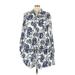 Shein Casual Dress - A-Line Collared Long sleeves: White Floral Dresses - Women's Size 4X