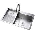 VVHUDA Kitchen Sink,Laundry Sink Silver, 304 Stainless Steel Deep Double-Bowl Sink Basin, Drop-In Or Undermount Installation, With Faucet Bar Prep Kitchen Sink, Easy To Clean small gift